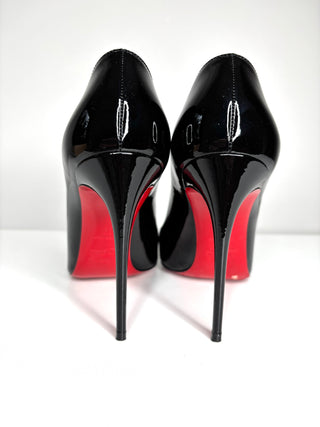 Christian Louboutin Pigalle Follies 100 Black Patent Heels 39 UK6