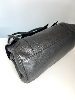 Mulberry Bayswater East West Dark Grey Pebbled Leather Handbag