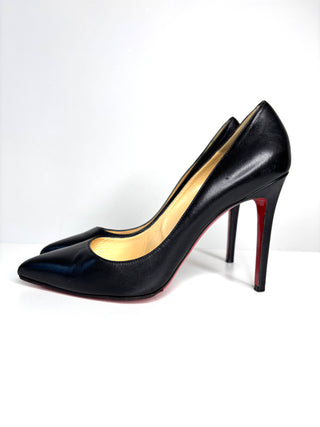 Christian Louboutin Pigalle 100 Black Leather Heels 41.5 UK8.5