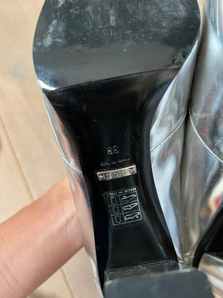 Gucci Horsebit Silver Leather Pumps Heels 39