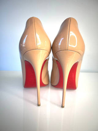 Christian Louboutin So Kate 120 Nude Patent Heels 39.5 UK6.5