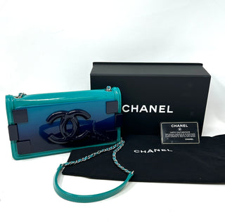 Chanel Lego Boy Brick Turquoise Crossbody Flap Bag