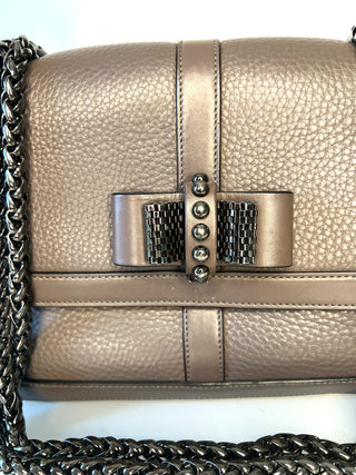 Christian Louboutin Sweet Charity Medium Grey Leather Shoulder Bag