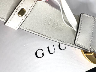 Gucci GG Marmont Ivory White Leather XS Belt