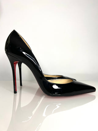 Christian Louboutin Preloved Iriza 100 Black Patent Heels 39.5 UK6.5