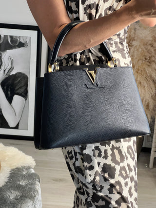 Louis Vuitton LV Capucines MM - Black Taurillon Leather Handbag