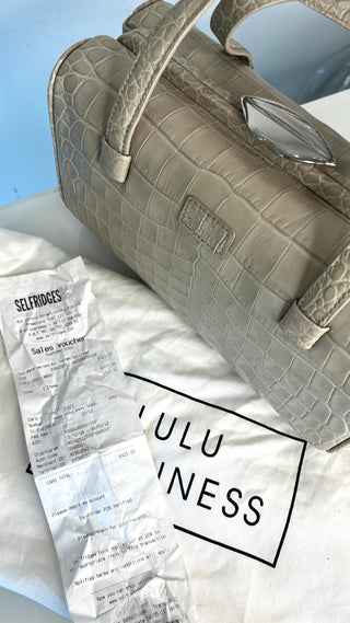 Lulu Guinness Mary Cream Croc-Embossed Handbag