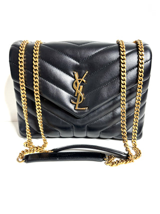 Saint Laurent Loulou Small Quilted Black Leather Shoulder Bag