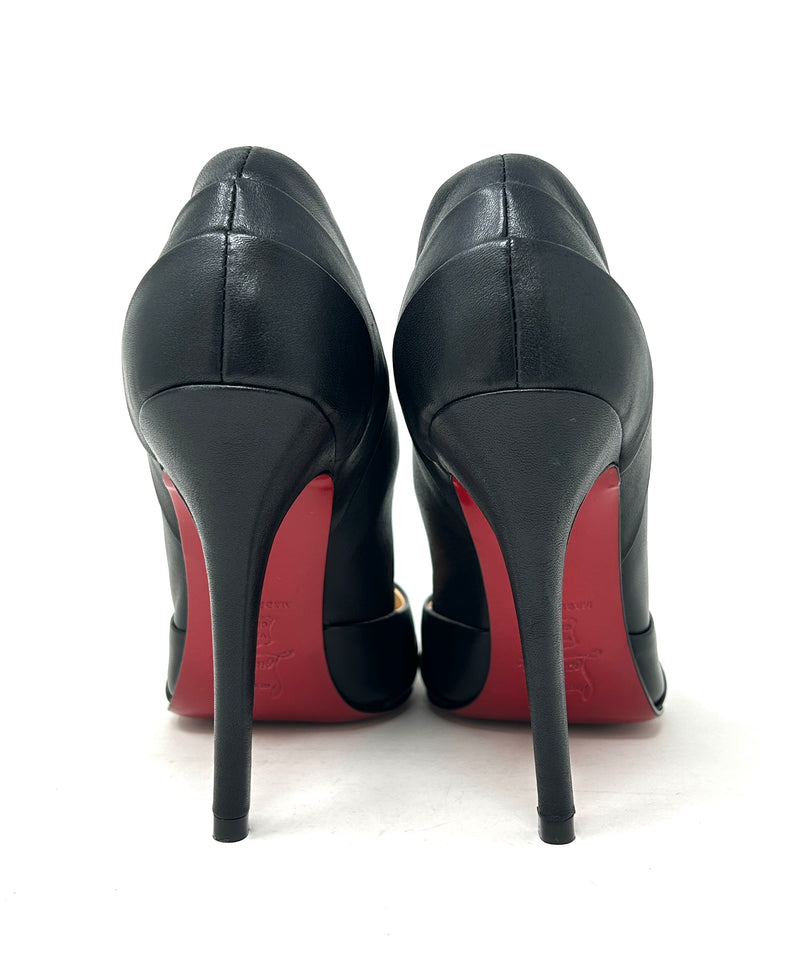 Christian Louboutin Insectica 110 Black Leather Pleated Pump Heels 41 UK 8