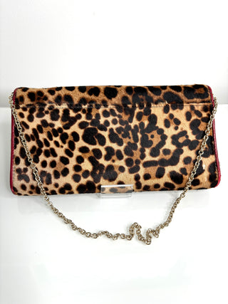 Christian Louboutin Riviera Pony Leopard Clutch Shoulder bag