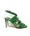 Christian Louboutin Cleissimo 85 Bambou Green Suede Leather Heel Sandals 36 UK 3