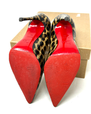 Christian Louboutin So Kate 120 Leopardino Patent Leather Pump Heels 36 UK 3