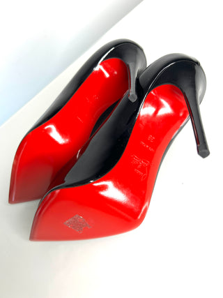 Christian Louboutin Kate 100 Black Patent Heels 38 UK5