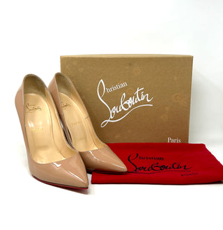 Christian Louboutin So Kate 120 Nude Patent Leather Pump Heels 40 UK 7