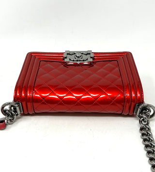 Chanel Small Metallic Red Patent Boy Bag