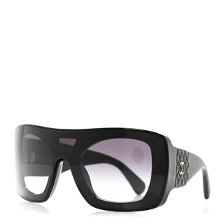 Chanel Shield sunglasses with black frame and gradient lenses 