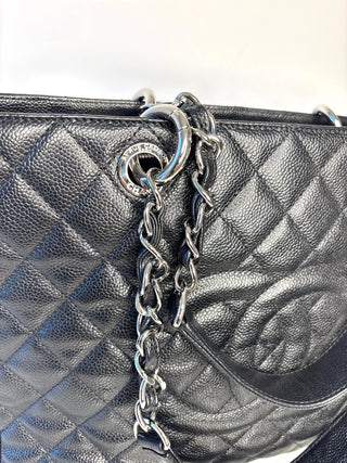 Chanel Preloved GST Grand Shopping Tote Black Caviar Luxe Shopper Bag