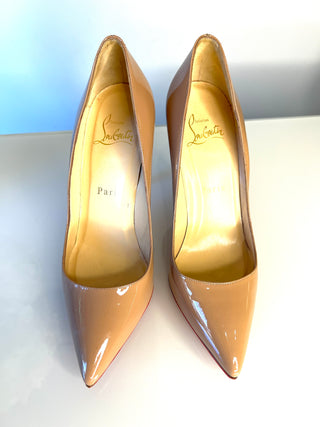 Christian Louboutin Pigalle 100 Nude Patent Leather Heels – Size 35.5 UK2.5