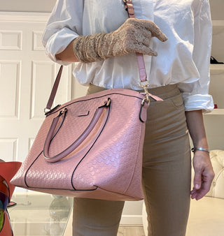 Gucci Microguccissima Blush Pink Leather Tote Bag