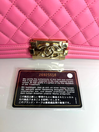 Chanel Preloved Boy Bag Pink Quilted Lambskin GTH Shoulder Bag