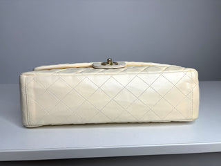 Chanel Classic Maxi Cream Calfskin Shoulder Flap Bag