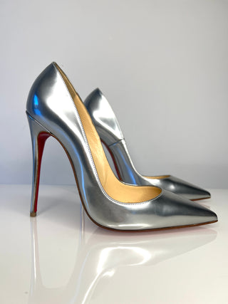 Christian Louboutin So Kate 120 Silver Heels 37 UK4
