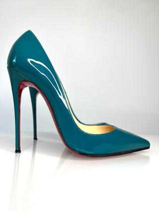 Christian Louboutin So Kate 120 Curacao Patent Leather heels 38.5 UK5.5