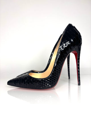 Christian Louboutin Preloved So Kate 120 Black Python Crystal Heels 36 UK3