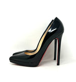 Christian Louboutin Pigalle Plato 120 Black Patent Leather Pump Heels 37 UK 4