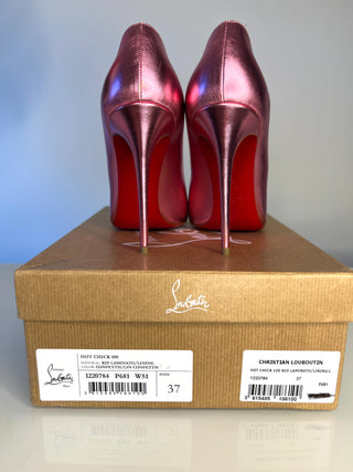 Christian Louboutin Hot Chick 100 Confettis Pink Leather Pumps Heels  – Size 37 UK 4