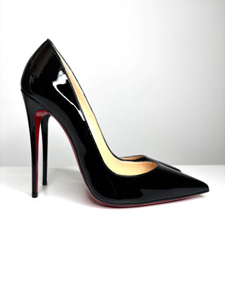 Christian Louboutin So Kate 120 Black Patent Heels 38 UK5