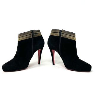 Christian Louboutin Marychal 100 Black Suede Heel Ankle Boots 39 UK 6