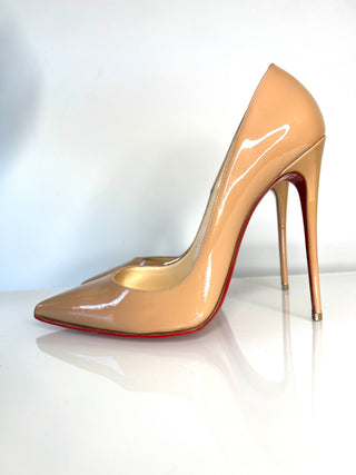 Christian Louboutin So Kate 120 Nude Patent Leather Heels – Size 40 UK7