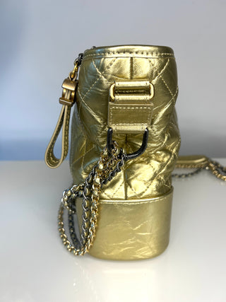 Chanel Gabrielle Medium Metallic Gold Quilted Hobo Bag – Circa 2017