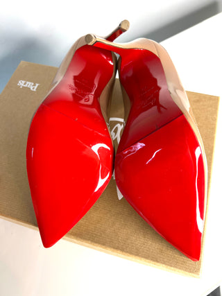 Christian Louboutin Preloved So Kate 120 Nude Patent Heels 38 UK5