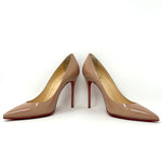 Christian Louboutin Decollete 554 100 Nude Patent Leather Pump Heels 38 UK 5