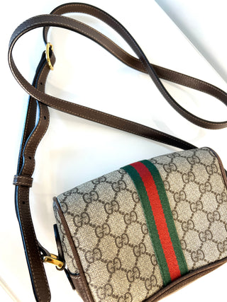 Gucci GG Supreme Canvas Ophidia Mini Crossbody Shoulder Bag