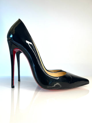 Christian Louboutin So Kate 120 Black Patent Leather Heels 37.5 UK4.5