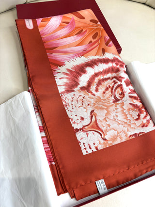 Salvatore Ferragamo Foresta Print Silk Foulard Scarf