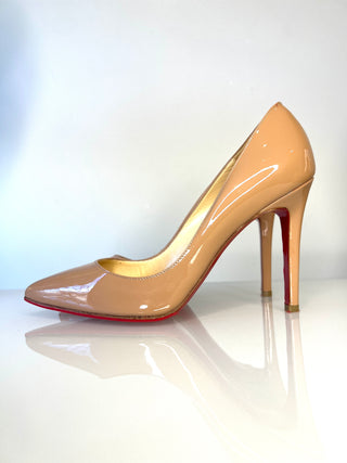 Christian Louboutin Pigalle 100 Nude Patent Leather Heels – Size 35.5 UK2.5