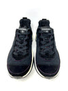 Chanel Black Suede Tweed CC Logo Rubber Sole Trainers