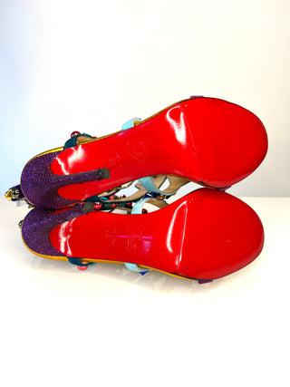 Christian Louboutin Kaleikita 100 Studded Lace-Up Sandals 38 UK5