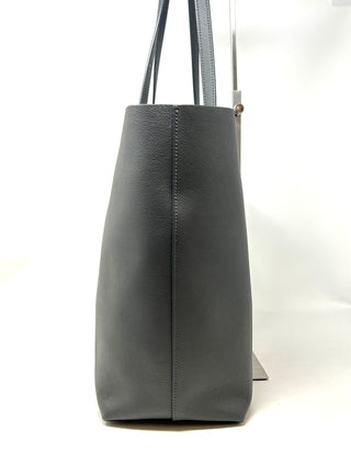 Saint Laurent East West Grained Grey Leather Shopping Tote Bag