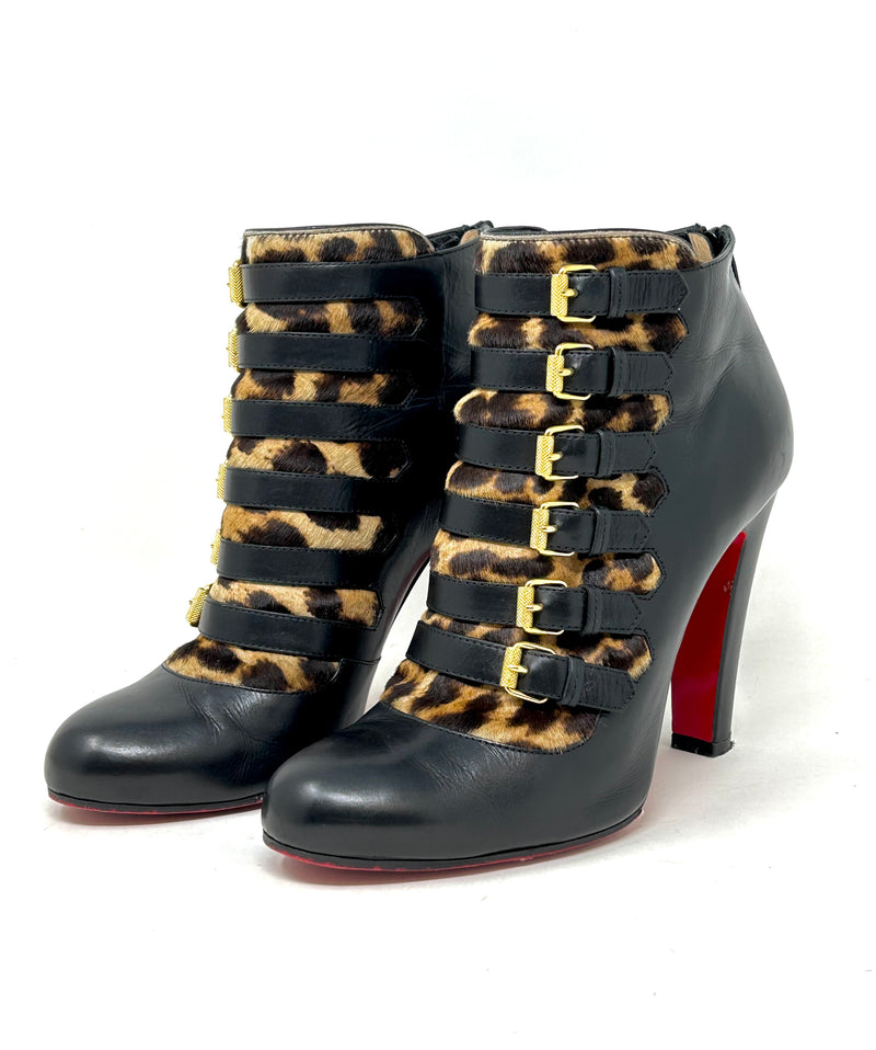 Christian louboutin shop leopard ankle boots