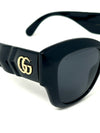 Gucci Black Oversized Cat Eye Shiny Acetate Sunglasses