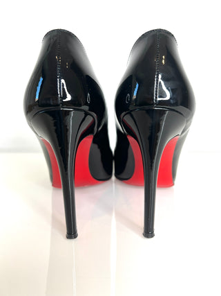 Christian Louboutin Pigalle 100 Black Patent Heels 39.5 UK6.5