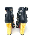 Fencing 100 Black Gold Perforated Booties 38.5 UK 5.5