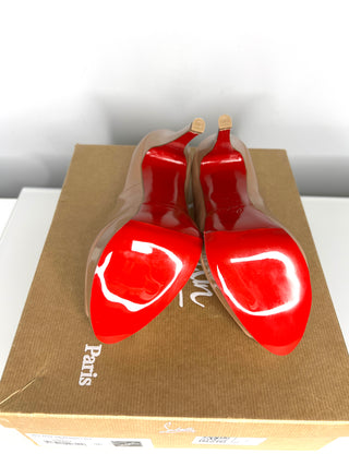 Christian Louboutin Preloved Lady Peep Nude Patent Leather Platform Heels 36 UK3