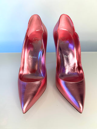 Christian Louboutin Hot Chick 100 Confettis Pink Leather Pumps Heels  – Size 37 UK 4