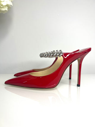 Jimmy Choo Pre-Loved Bing 100 Red Patent Leather Heels 39 UK6